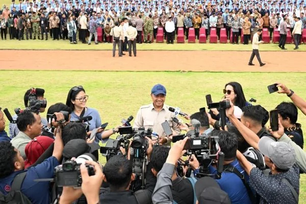 Menteri Sekretaris Negara (Mensesneg) Prasetyo Hadi saat memberikan keterangan pers (Dok : Int).