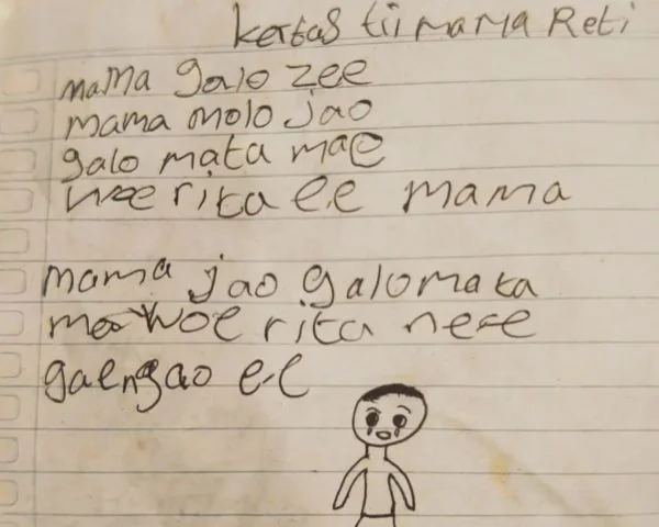 Surat yang ditingalkan siswa SD sebelum bunuh diri (Dok : int).