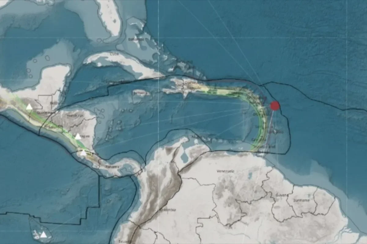 Titik gempa bumi Leeward Islands, Laut Karibia